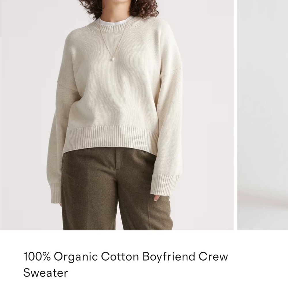 Organic Cotton Boyfriend Crew Sweater